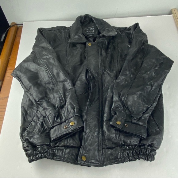 Maxam Mens XL Black Top Grain Lambskin Leather Patchwork Coat SEE ALL - Picture 1 of 8